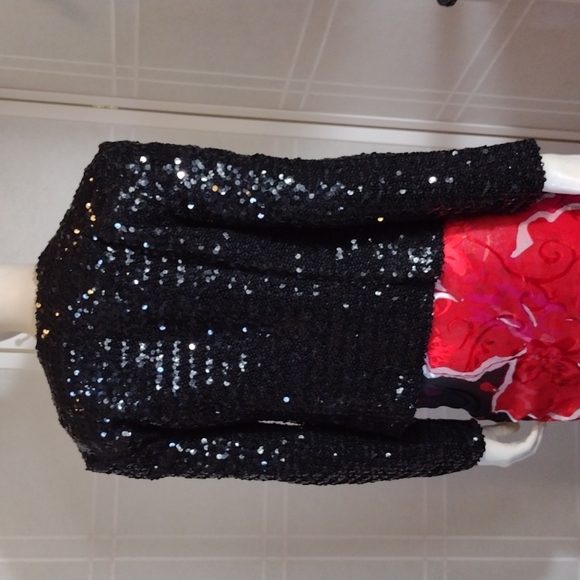 Anna Christine silk lined sequined evening jacket - Picture 3 of 12